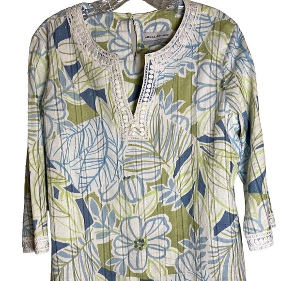 ALFRED Dunner Women's Top Floral Pattern with Lace Size 14 Petite - Picture 2 of 12